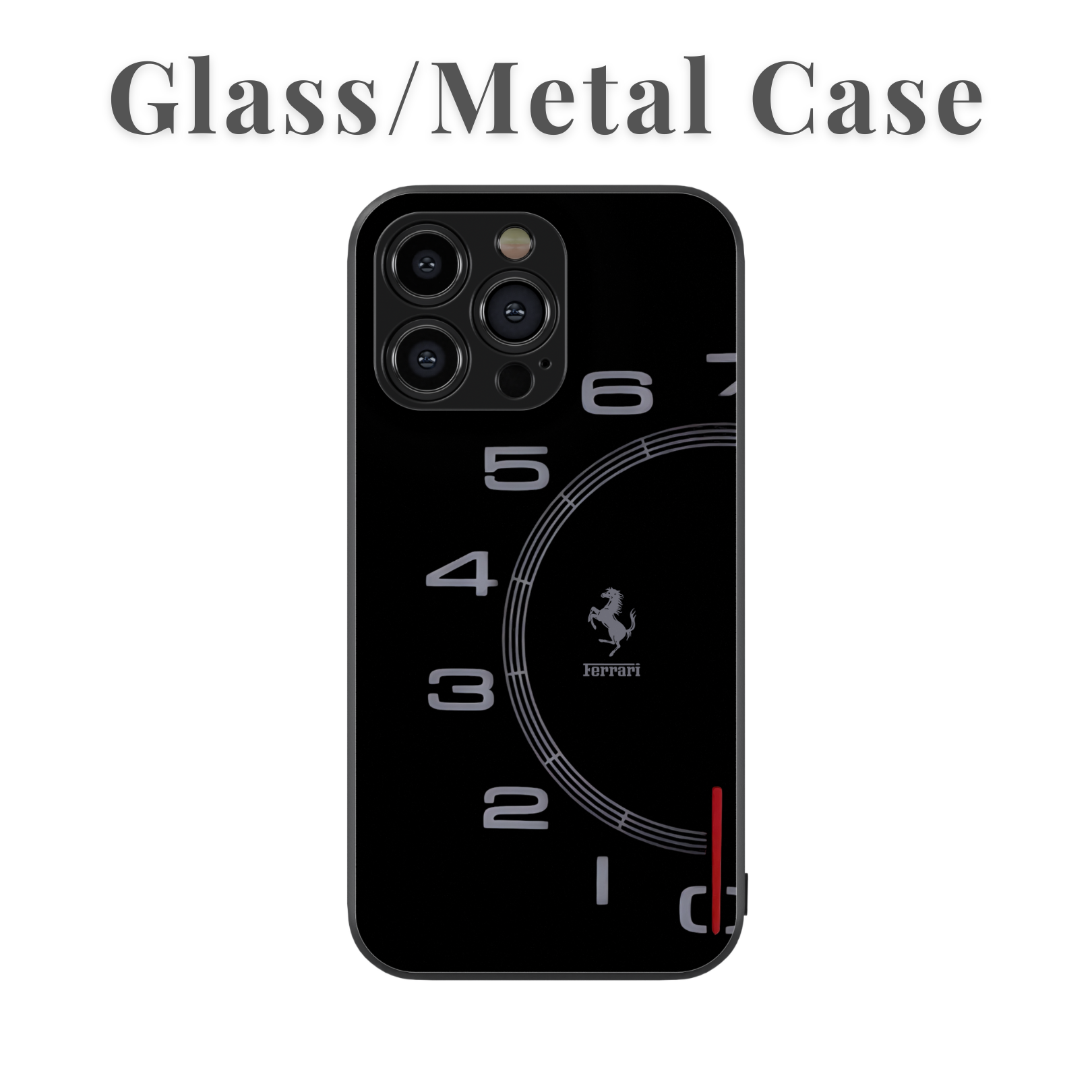 Black Ferrari Speedometer Phone Case